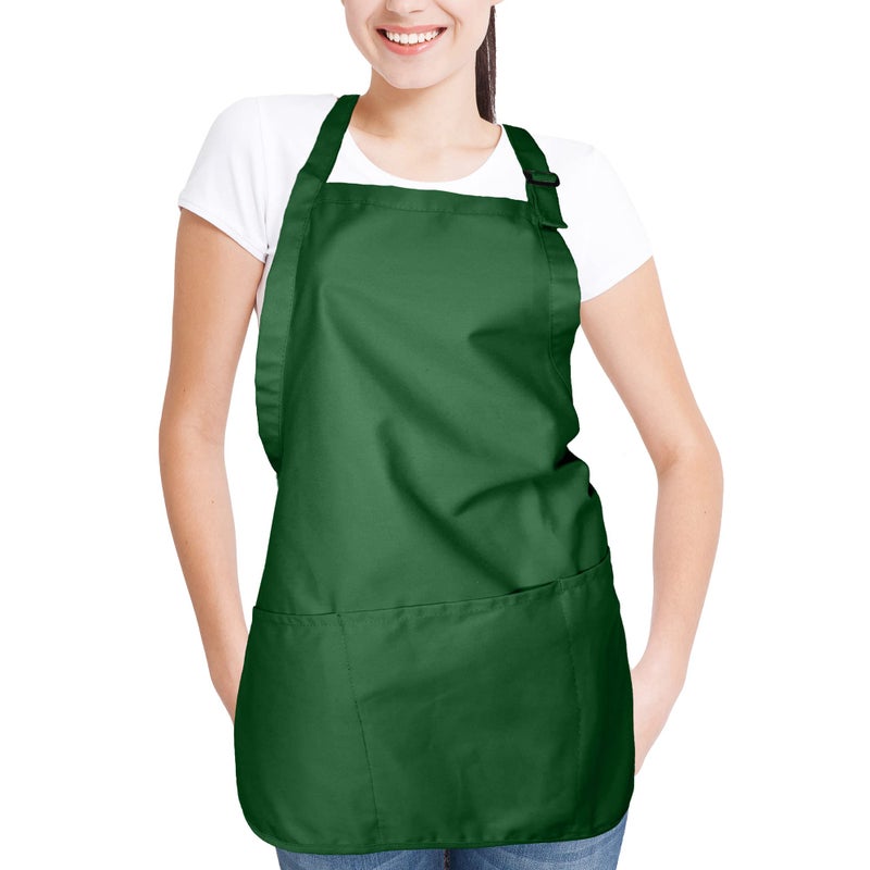 DALIX Apron Commercial Restaurant Home Bib Spun Poly Cotton Kitchen Aprons (3 Pockets) in Black 12 Pack - Image 4